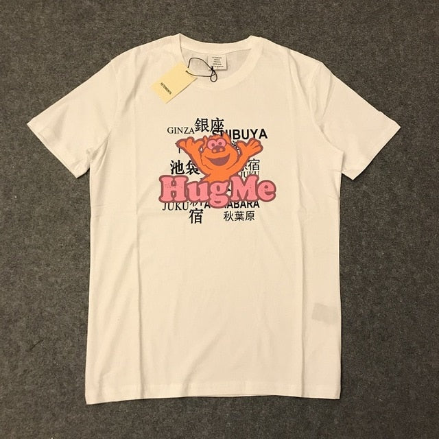 19ss Vetements T Shirt Men Women Streetwear Embroidery T-shirt Harajuku High Quality Cotton Top Tees Vetements Tshirt  mesh top