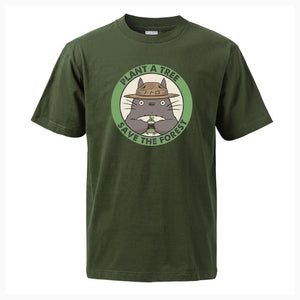 Plant The Tree Save The Forest Tonari No Totoro Japan Anime Men T-Shirt Funny Cotton Men T Shirts Hip Hop Style Male Streetwear