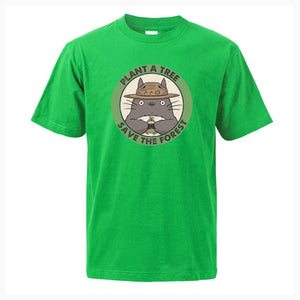 Plant The Tree Save The Forest Tonari No Totoro Japan Anime Men T-Shirt Funny Cotton Men T Shirts Hip Hop Style Male Streetwear