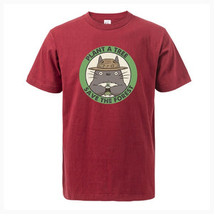 Plant The Tree Save The Forest Tonari No Totoro Japan Anime Men T-Shirt Funny Cotton Men T Shirts Hip Hop Style Male Streetwear